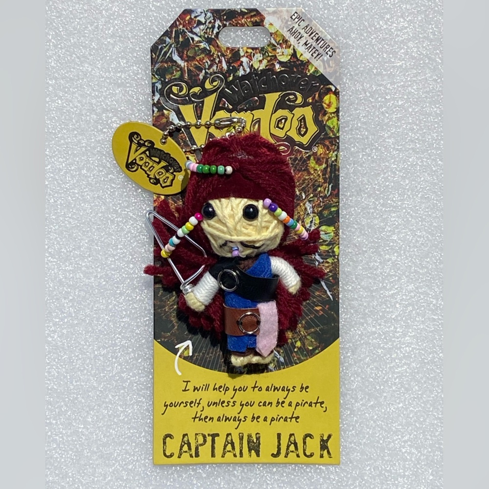 Watchover Voodoo Collectible String Doll Keychain New on Card "Captain Jack"